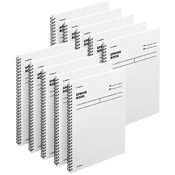 모트모트 두꺼운 스프링 노트 유선 2분할, 화이트, 10개 36,400원