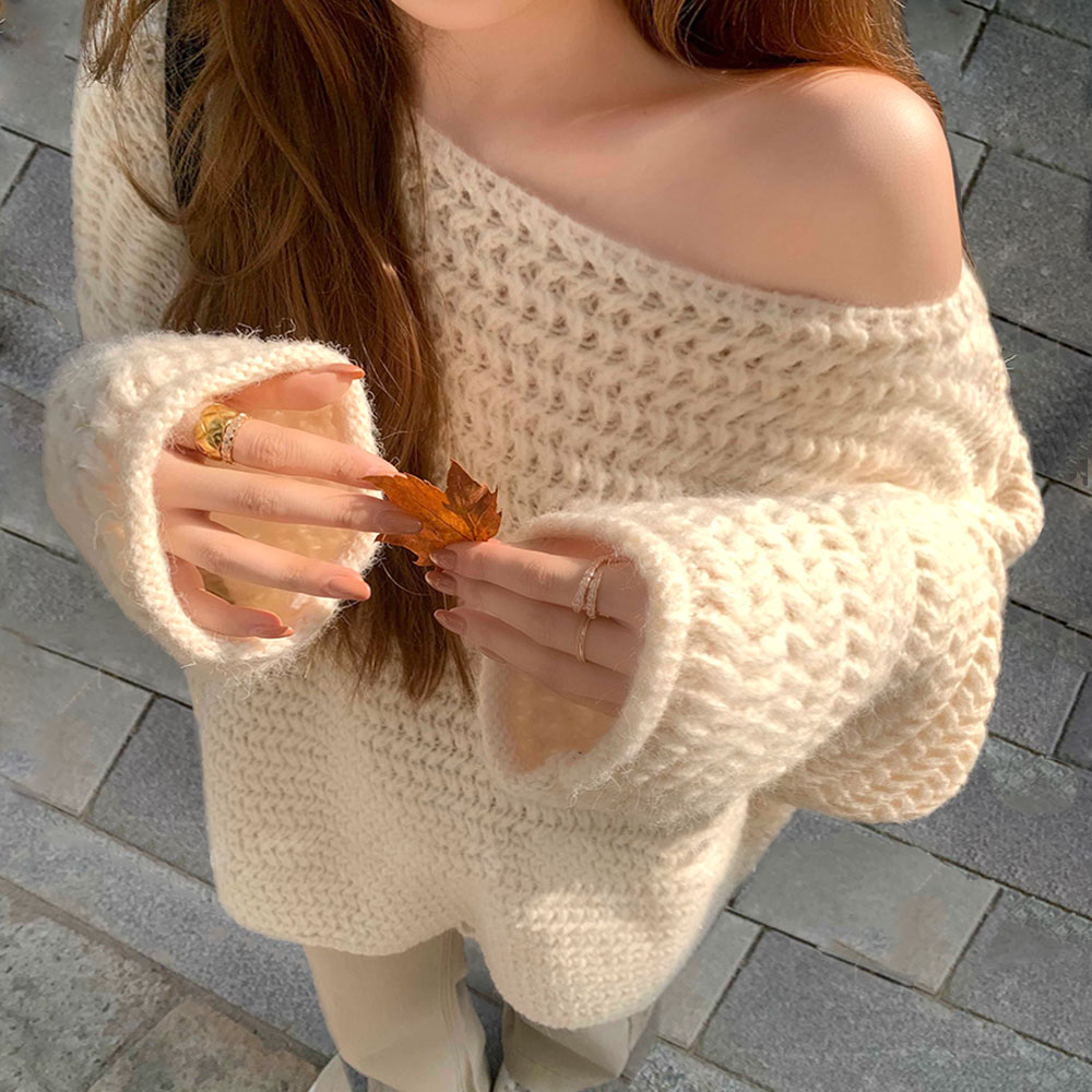 대박난박양 오버핏 폭닥 그물 니트(세일) 29,800원