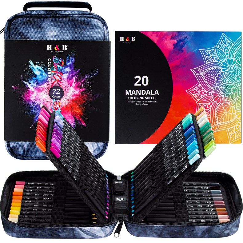에이치비문화사 HB문화사 프리미엄 72컬러 블랙우드 유성 색연필 페브릭 가방+컬러링스케치북+지우개+ 연필깎이 전문가용, 1개, 72색 48,330원