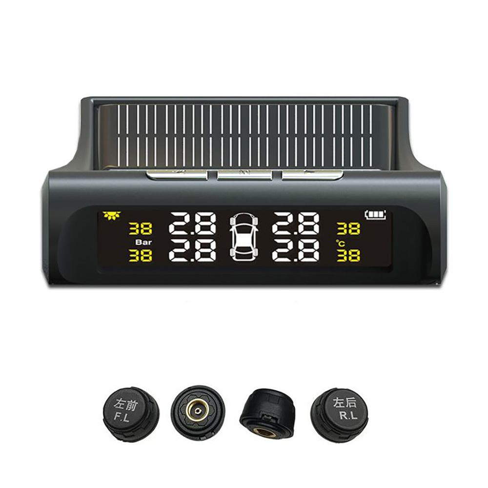 태양열 자동차 타이어 공기압 측정기 압력 모니터링 TPMS 센서 컬러 버전, 컬러 버전(태양광충전), 1개 19,930원