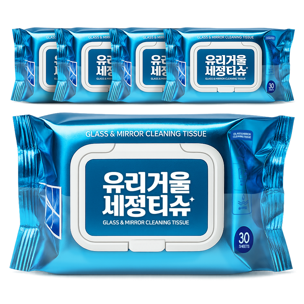 매직브라이트 유리 거울 세정 티슈 캡형, 5개 16,900원
