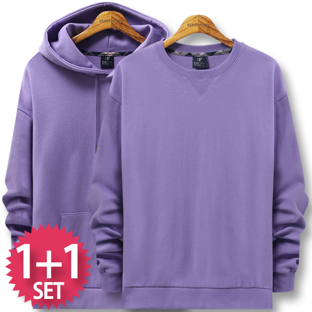 블루포스 엘리논 오버핏 맨투맨 + 유레팁 후드티 [2장 묶음] 무지 남자 긴팔 티셔츠 남성 빅사이즈 운동복 가을 단체티 커플티 츄리닝 43,400원