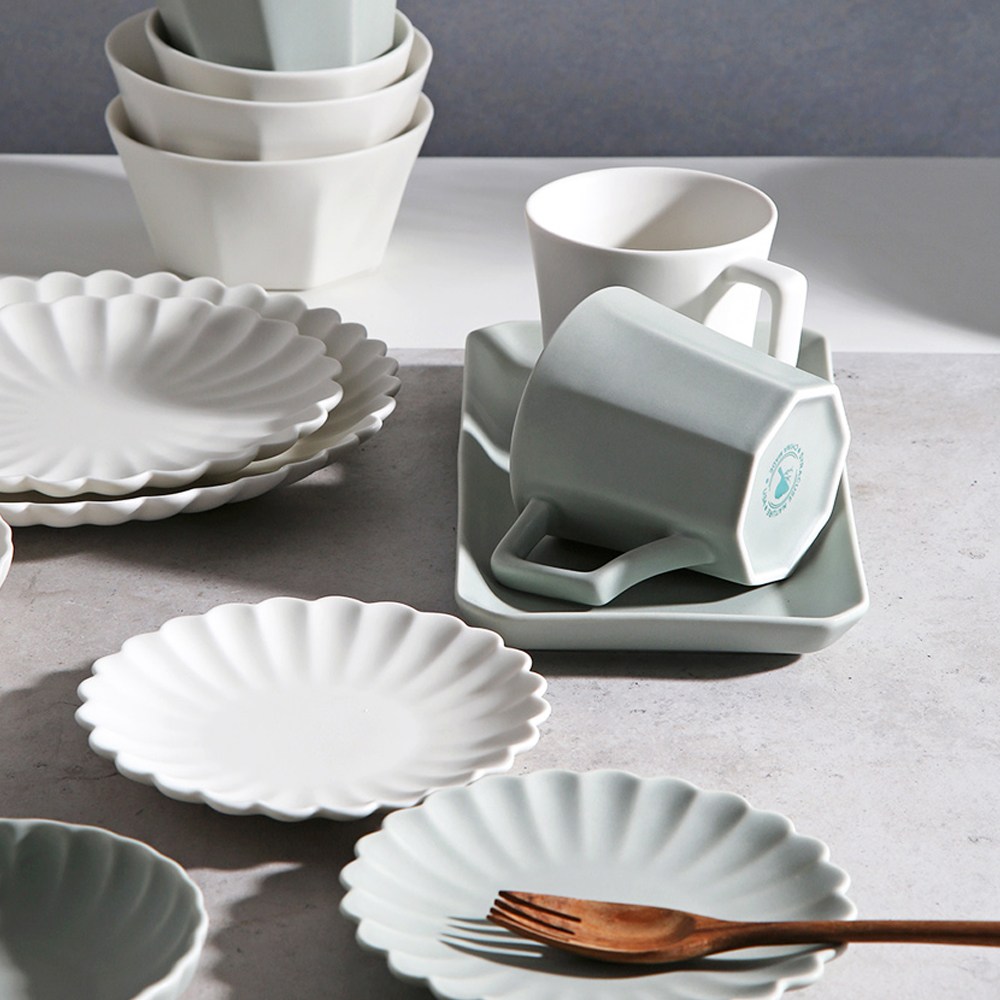 [시라쿠스] 네이처 2인 식기세트(15P) 2색상 (네이처화이트/네이처그레이), 1개 127,870원