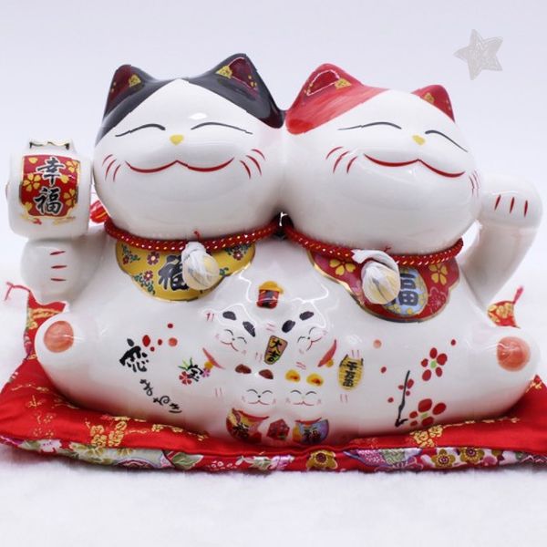 거실 현관 흰색 고양이 동전 저축 장식 행운 기원 풍수 인테리어 소품 책상 선반, 상세페이지 참조 107,670원
