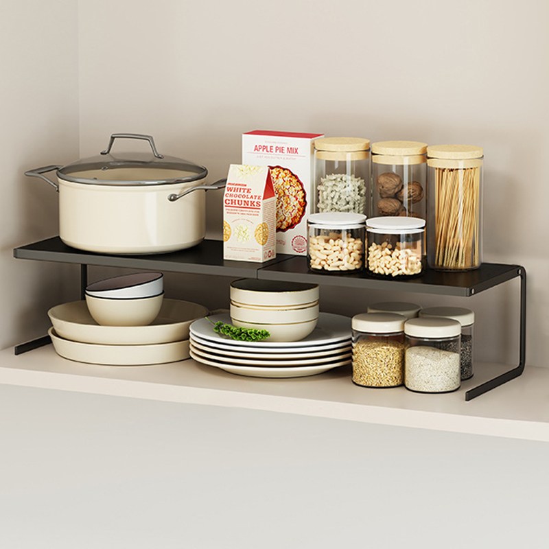 레디박스 주방 싱크대 공간절약 정리 수납 길이조절 선반, 블랙, 1개 23,900원