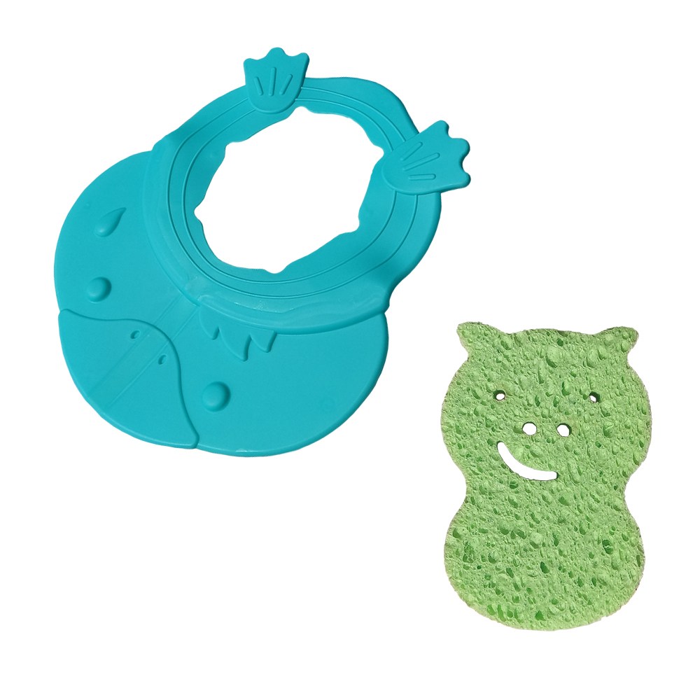 앙쥬 포포 샴푸캡 + 퍼펙션 목욕스펀지, 민트(샴푸캡)+그린(목욕스펀지), 1세트 12,900원