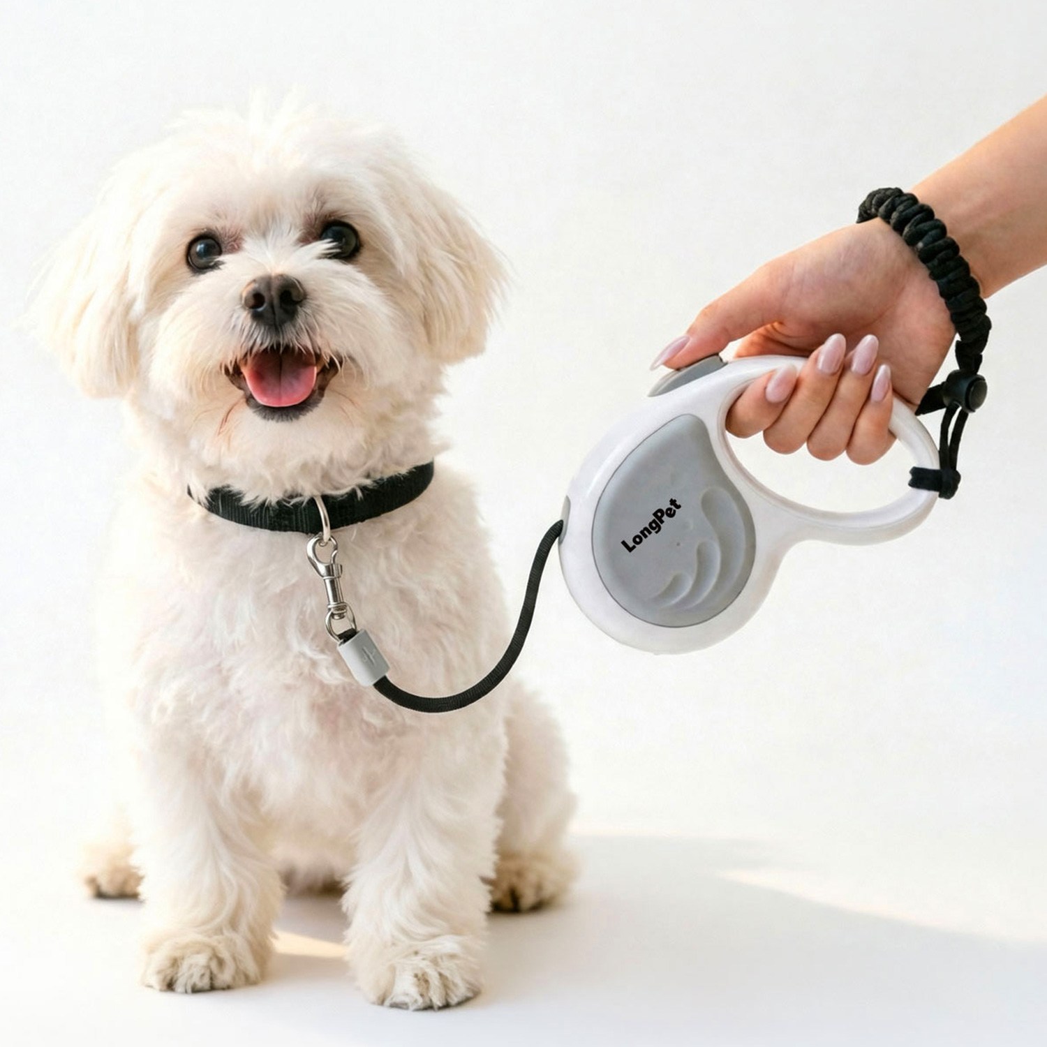 롱펫 고급형 강아지 자동리드줄 360도 꼬임방지 + 이탈방지 손목밴드 세트 9,900원