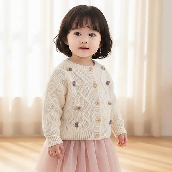 몽실이 폼폼 방울 니트 가디건 아동 어린이 여아 가을 봄 간절기 아우터 외출복 자매룩 19,900원