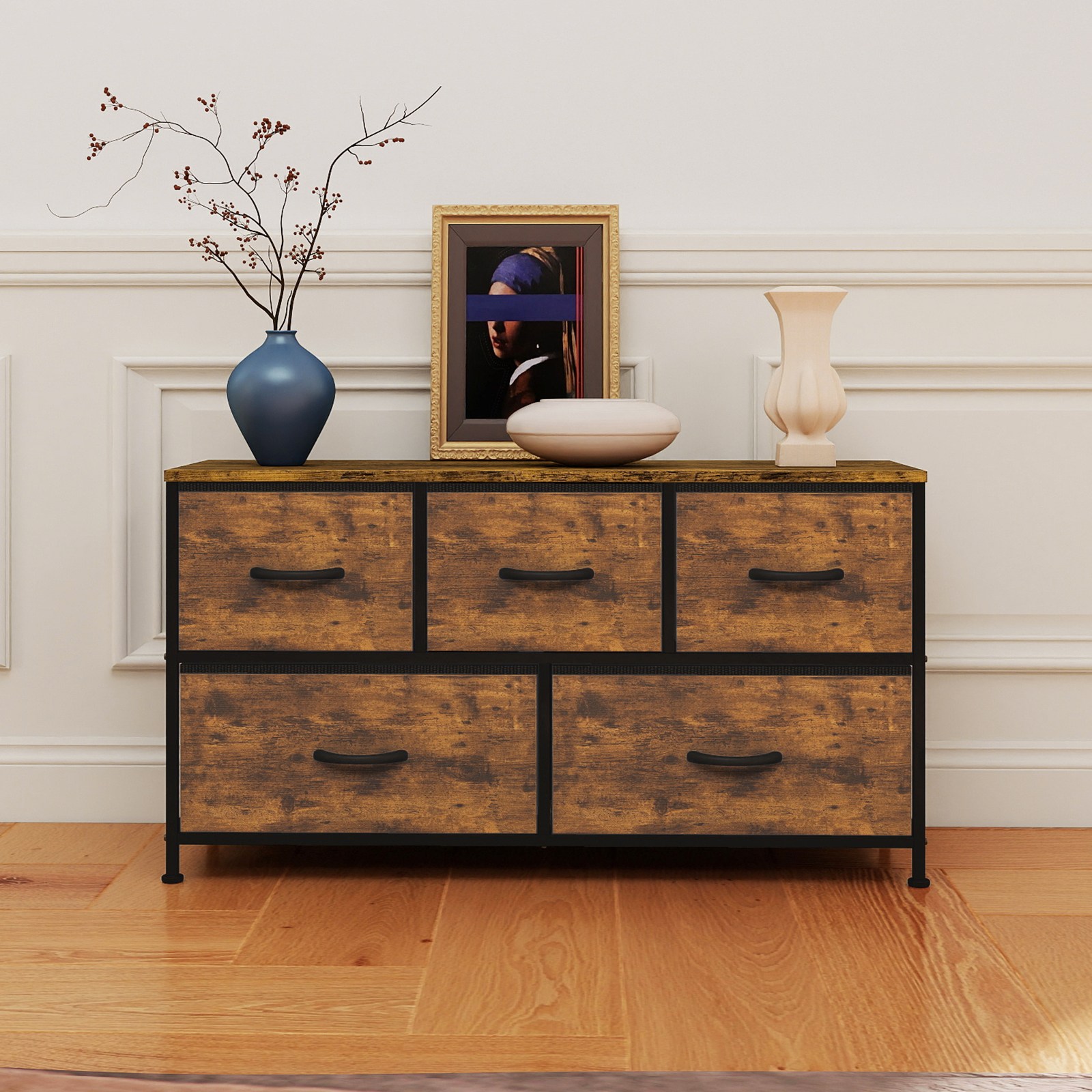 소웰홈 패브릭 2단5문 모던 TV수납장, 나뭇결, 5단 74,800원