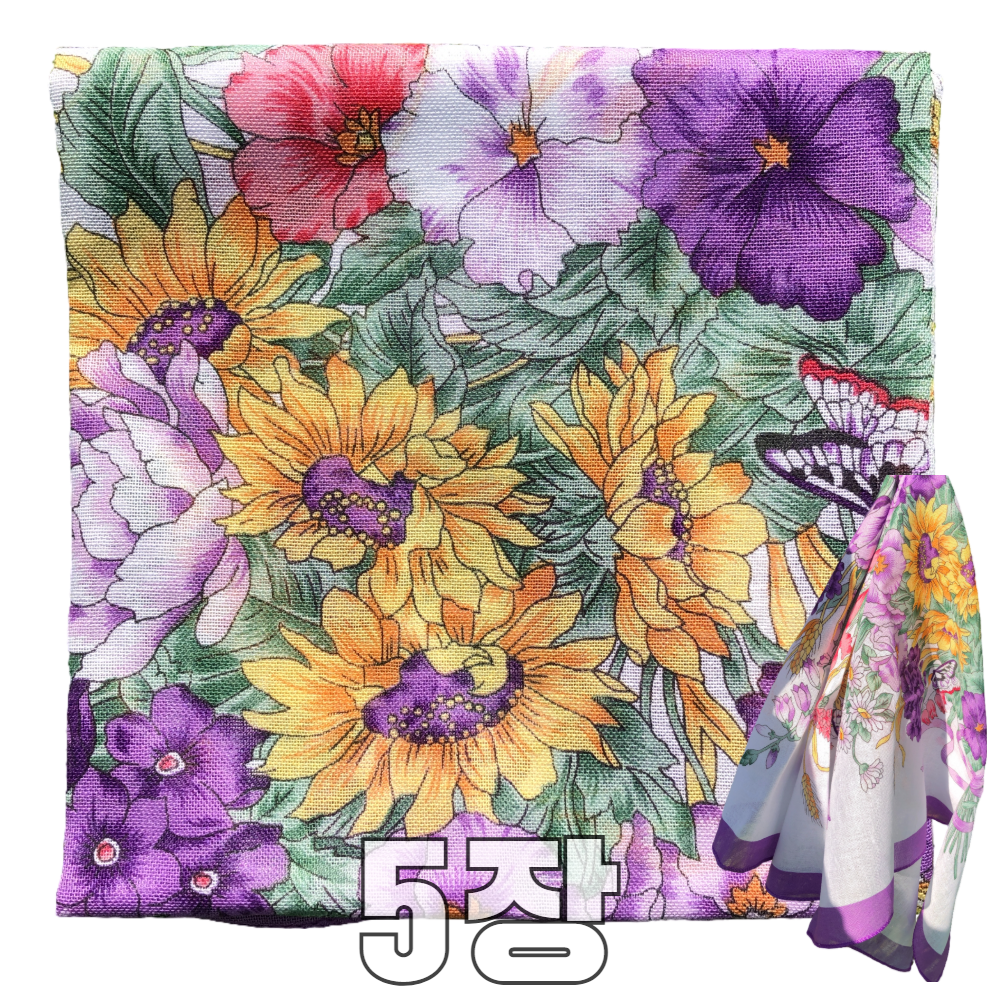 온리 아사면 플라워 꽃무늬 손수건 데일리 면손수건 예쁜 꽃 코튼 여성 쁘띠 스카프 단체 행사 답례품 선물 19,600원