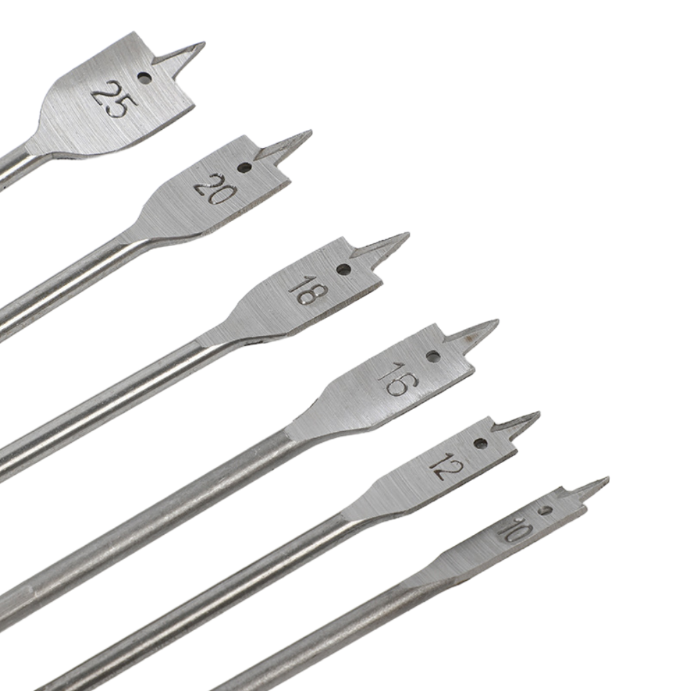 플랫 목공 드릴비트 6종 세트 10~25mm 스페이드비트, 1세트 9,100원