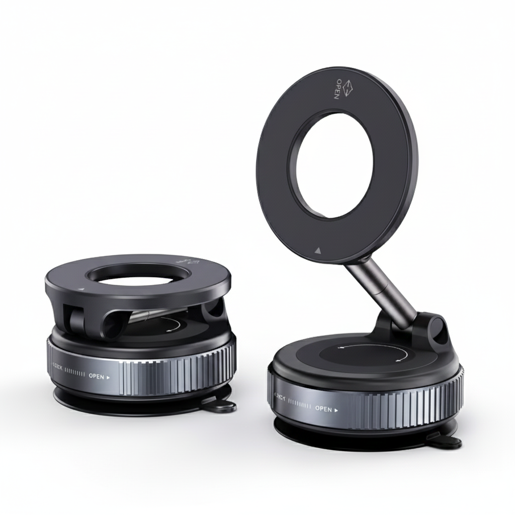 루비크 진공 흡착 맥세이프 720도 접이식 거치대, 1개, 사이버블랙 1+1 20,000원