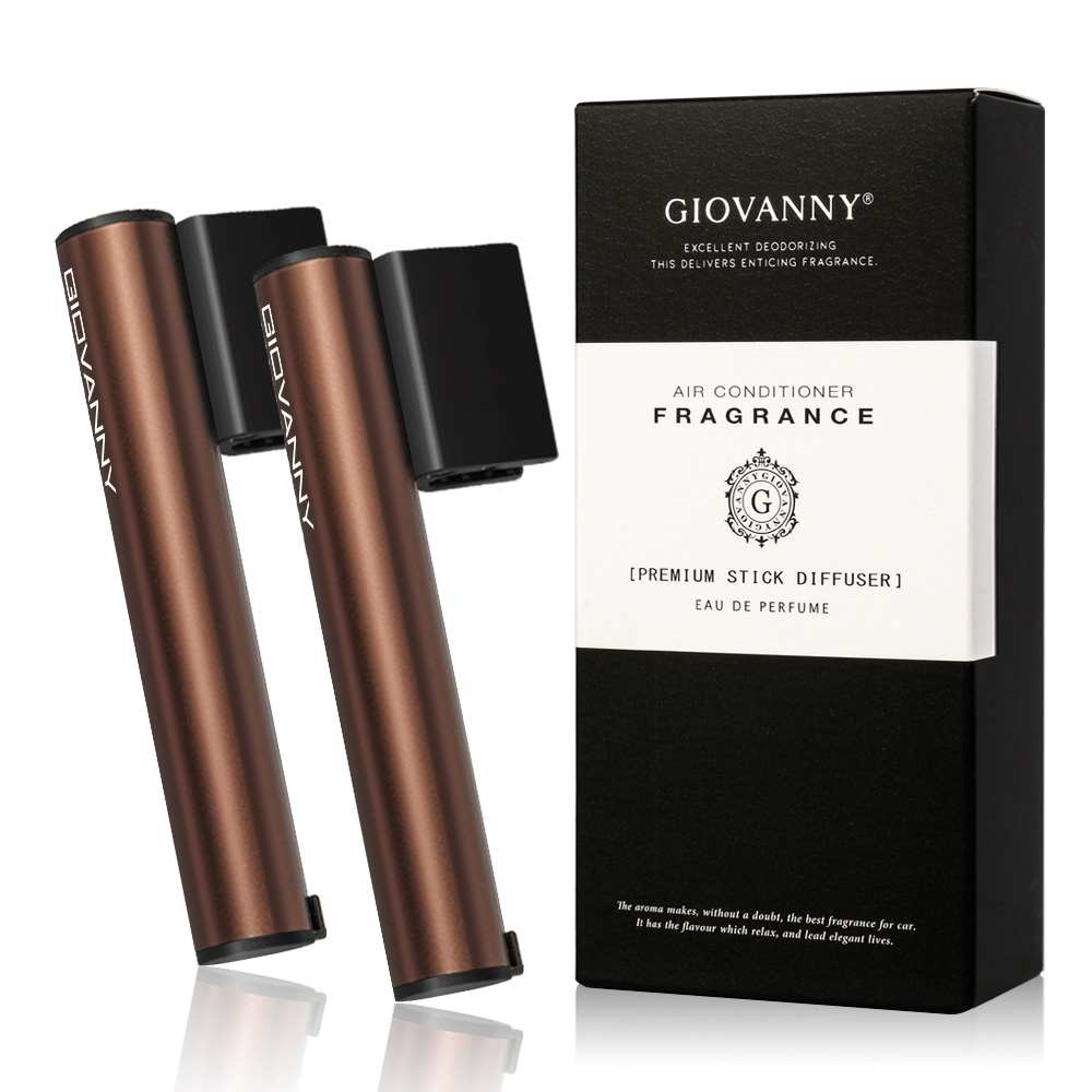 GIOVANNY 파워스틱 차량용 방향제 케이스 2p + 리필 5g 4p, 시즐 브라운 ( 미스티아쿠아 ), 1세트 14,900원