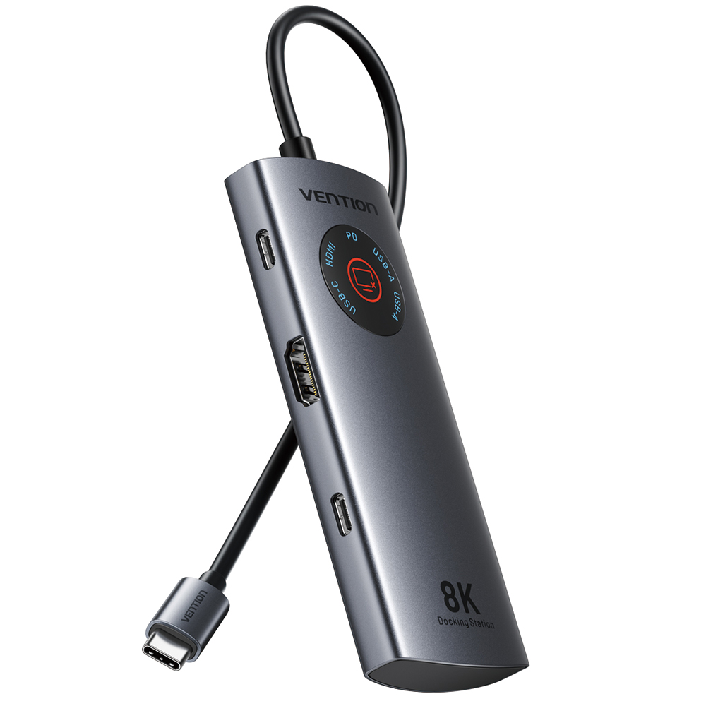 벤션 C타입 8K HDMI PD USB 멀티 허브 도킹스테이션, 미러링 터치 On Off 사생활 보호기능, 1개, 그레이 59,900원