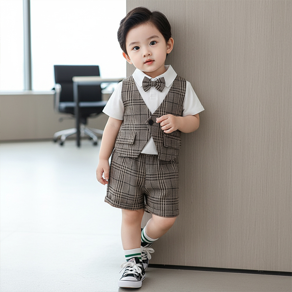 몽실이 보타이 반팔체크 정장상하복 25,900원