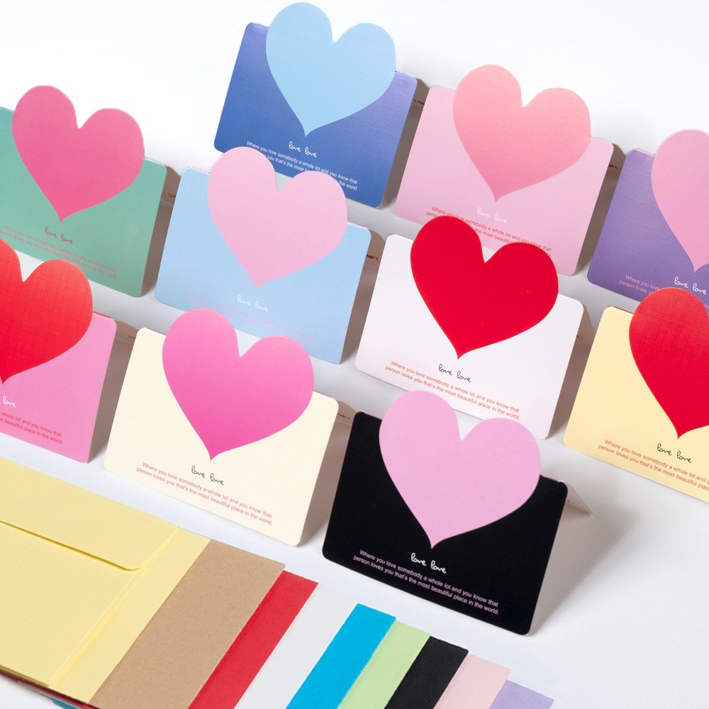 star starred 하트(heart) 모양 미니 카드와 봉투 상품, 10컬러, 50개 12,000원