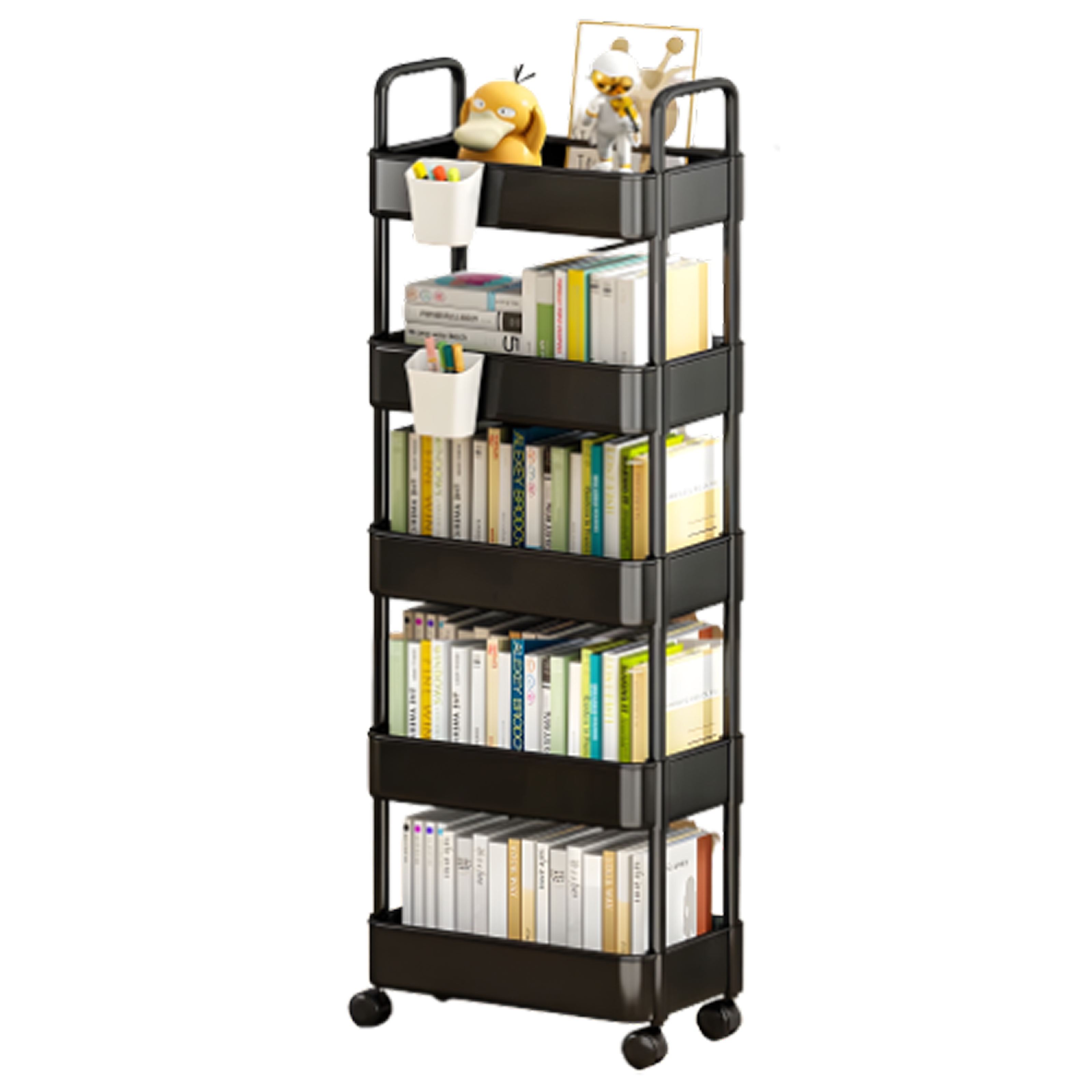 리브온 틈새 수납 정리대 트롤리 + 바퀴 + 걸이+ 스티커 + 걸이상자 2p 36 x 24 x 125 cm, 블랙, 5단 9,420원