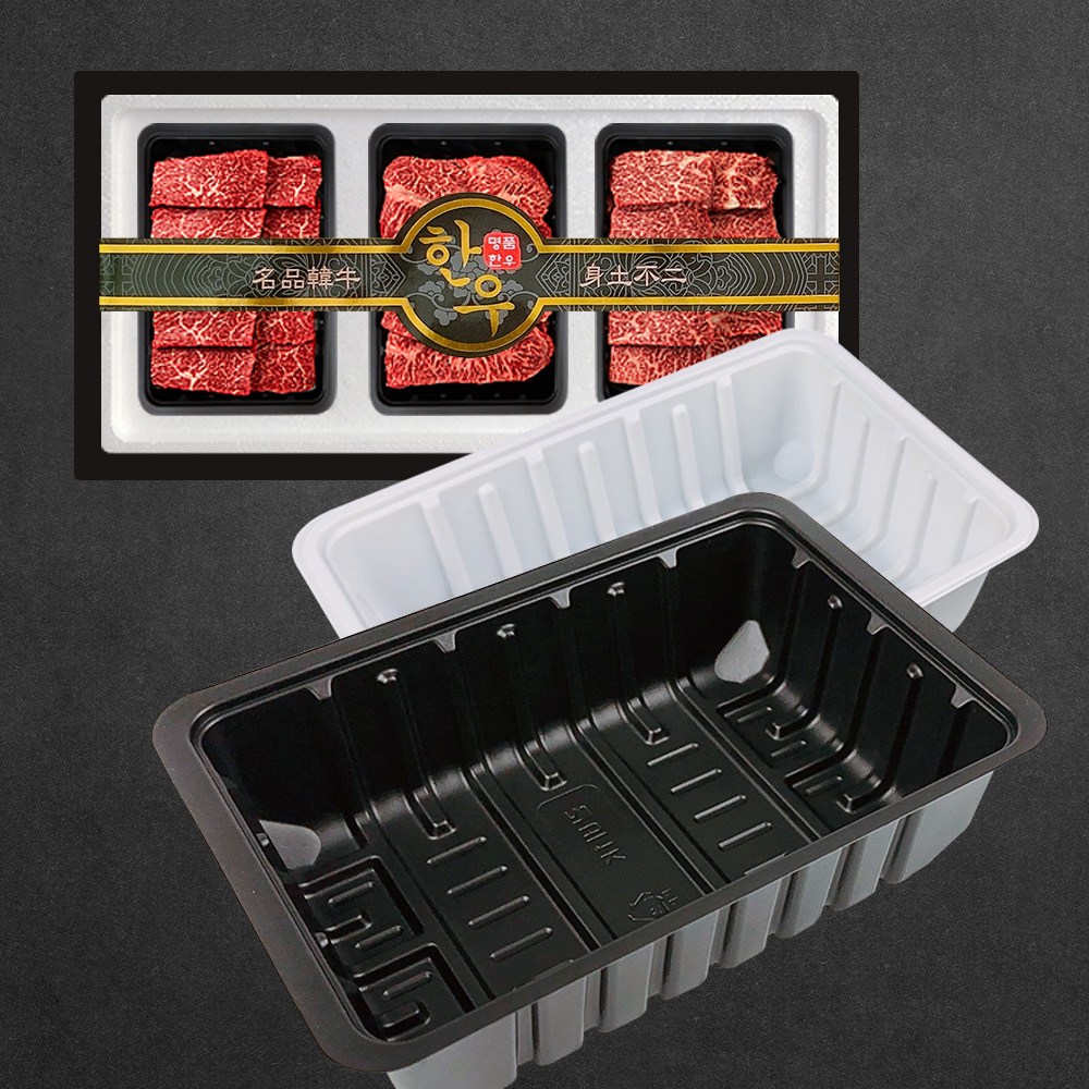 PP 갈비트레이 600~800g 정육포장용기 검정, 1개, 100개 17,890원