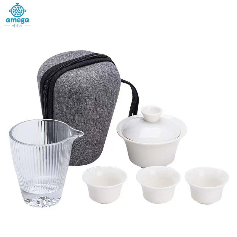 AMEGA 휴대용 다기 세트 7종 유리 다구 세트 도자기 티팟세트 33,460원