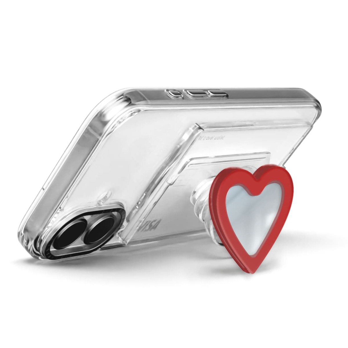 168cm 본사 맥세이프 카드지갑 그립톡 3in1 올인포켓 미러 하트, 레드, 1개 25,000원