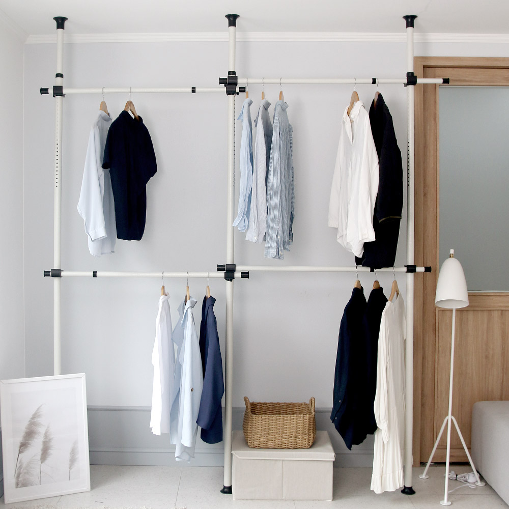 리빙해피 국내생산 기둥식 행거 4단 25파이, 아이보리함마톤 35,900원