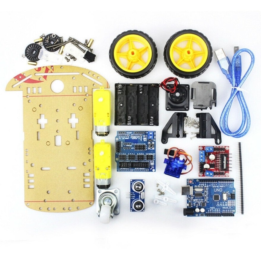 아두이노 우노 R3 스마트 RC카 키트 - 2WD 자동차 섀시 - 초음파 센서 서보모터 L298N 포함 - 스타터 교육 세트 28,900원