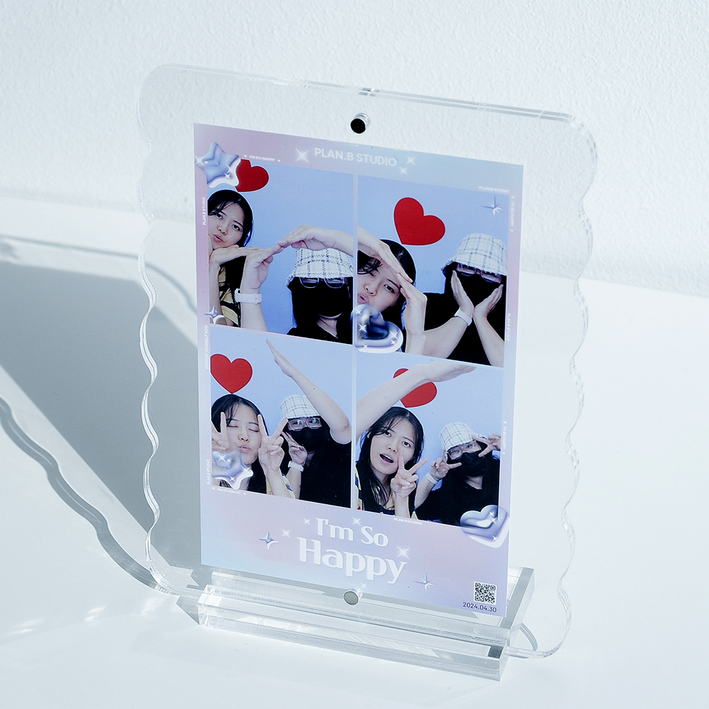 [1+1] 투두투 포토인생 네컷 아크릴 액자 탁상 스탠드 4x6 웨딩포토테이블 인테리어 사진액자, 투명 39,800원