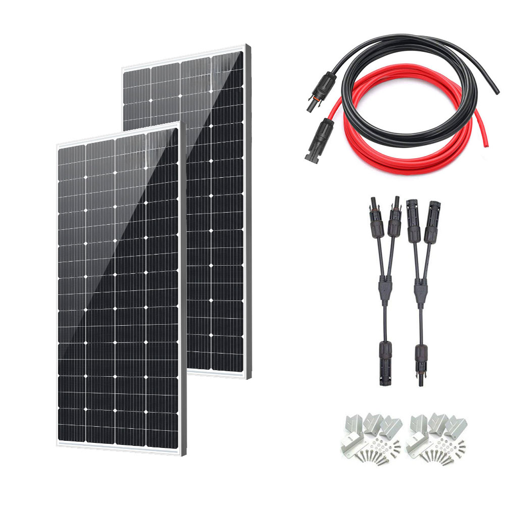 루앤 태양광패널 100W 200W 단결정 고효율 태양광판넬 가정 자동차 캠핑카 카라반 풀세트, 1개 319,000원