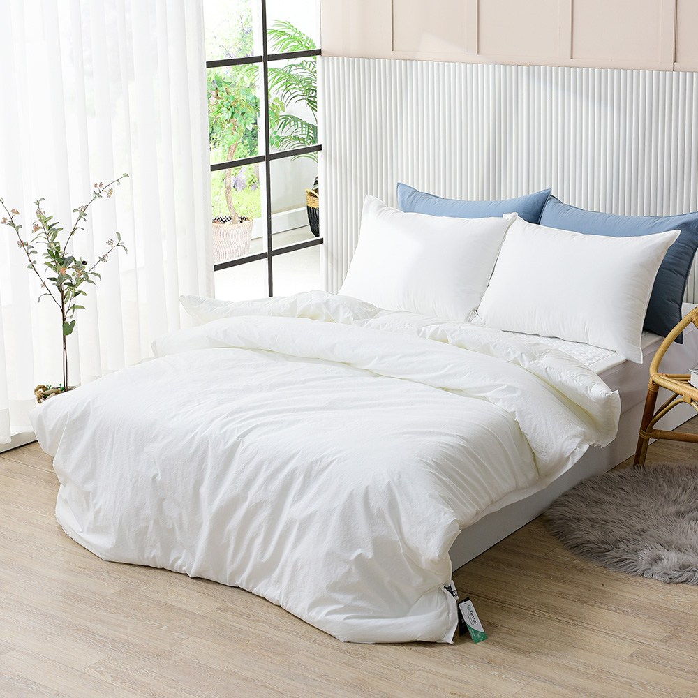 클레어 60수 고밀도 순면 텐셀모달 차렵이불+카페트+베개커버 세트 / SS Q K / 봄가을겨울이불 153,900원