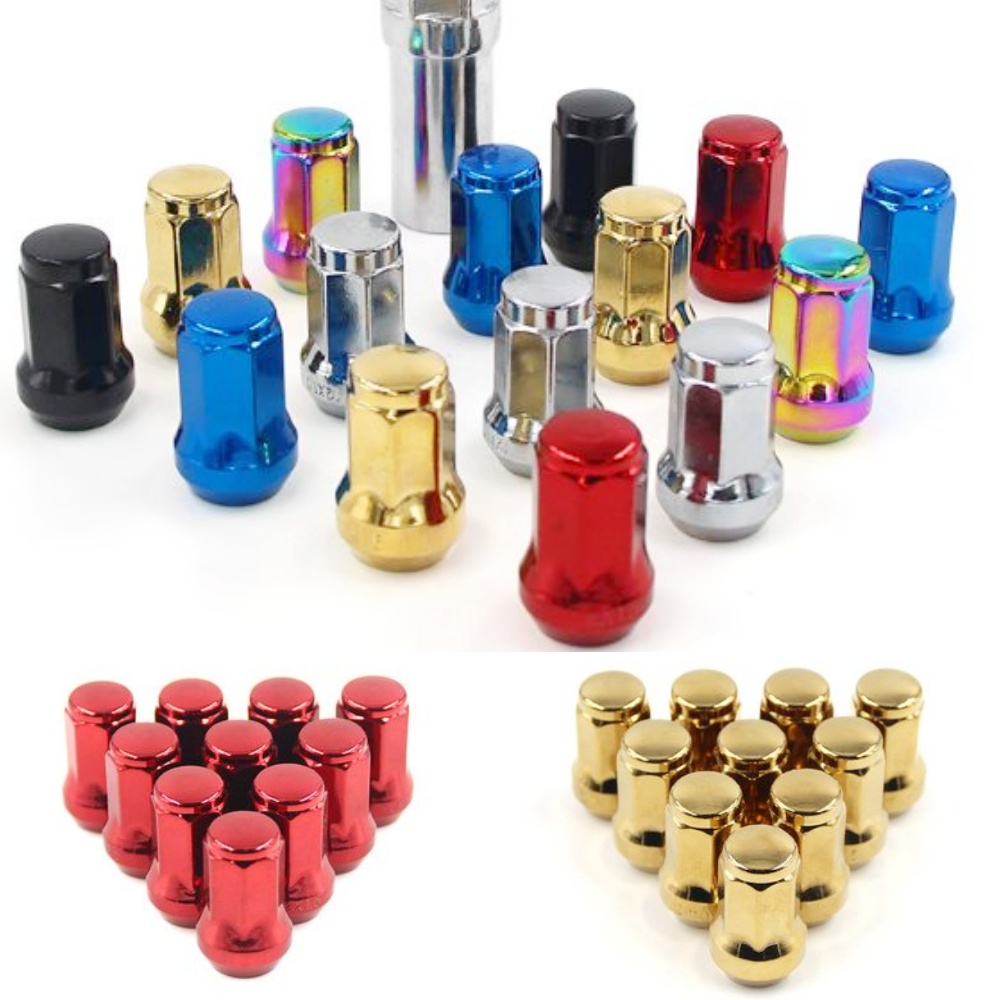 자동차 휠너트 튜닝너트 현대 기아 블랙 레드 블루 퍼플 레인보우 락너트, 1개 19,900원