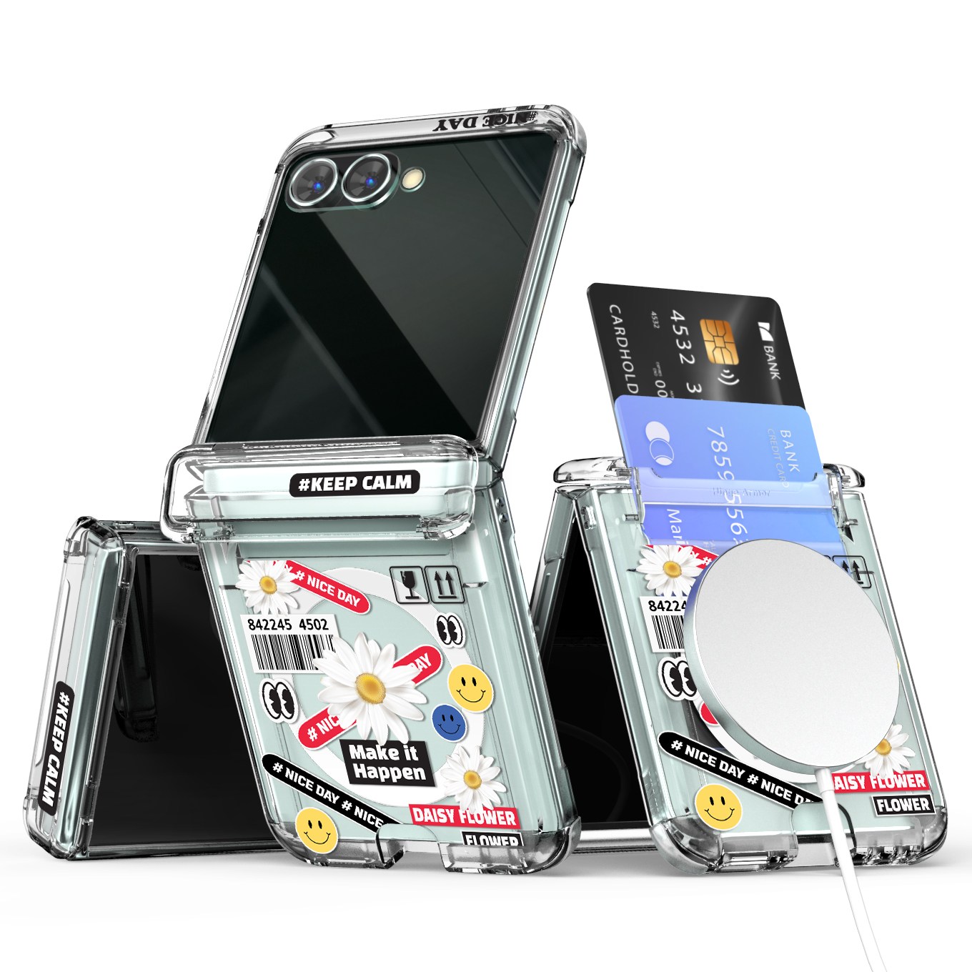 이디즌 갤럭시 Z플립 케이스 투명 힌지보호 슬림 카드 2장 수납 충격방지 범퍼 힌지아머 지 플립7 / 7 Fe 28,500원