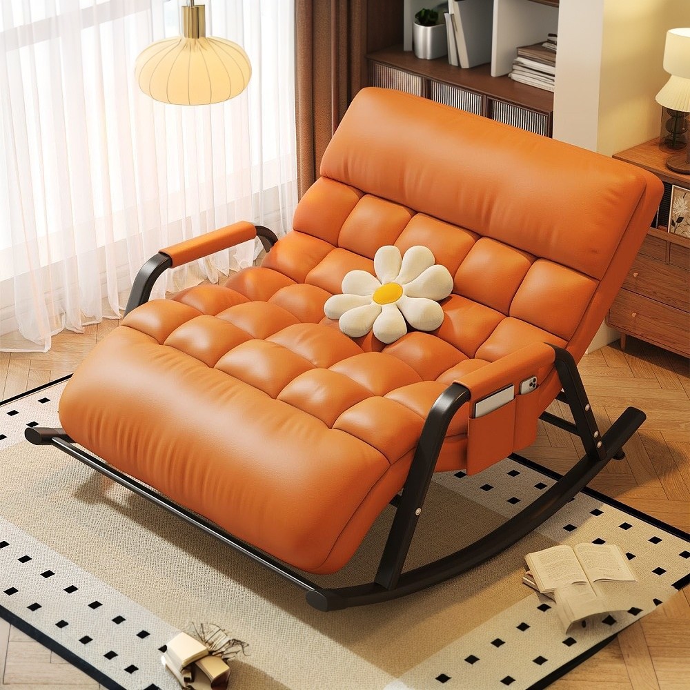 가정용 다기능 흔들의자 편안한 조절식 휴식 전신 리클라이너, 1개, 주황색(블랙다리+930mm) 169,000원