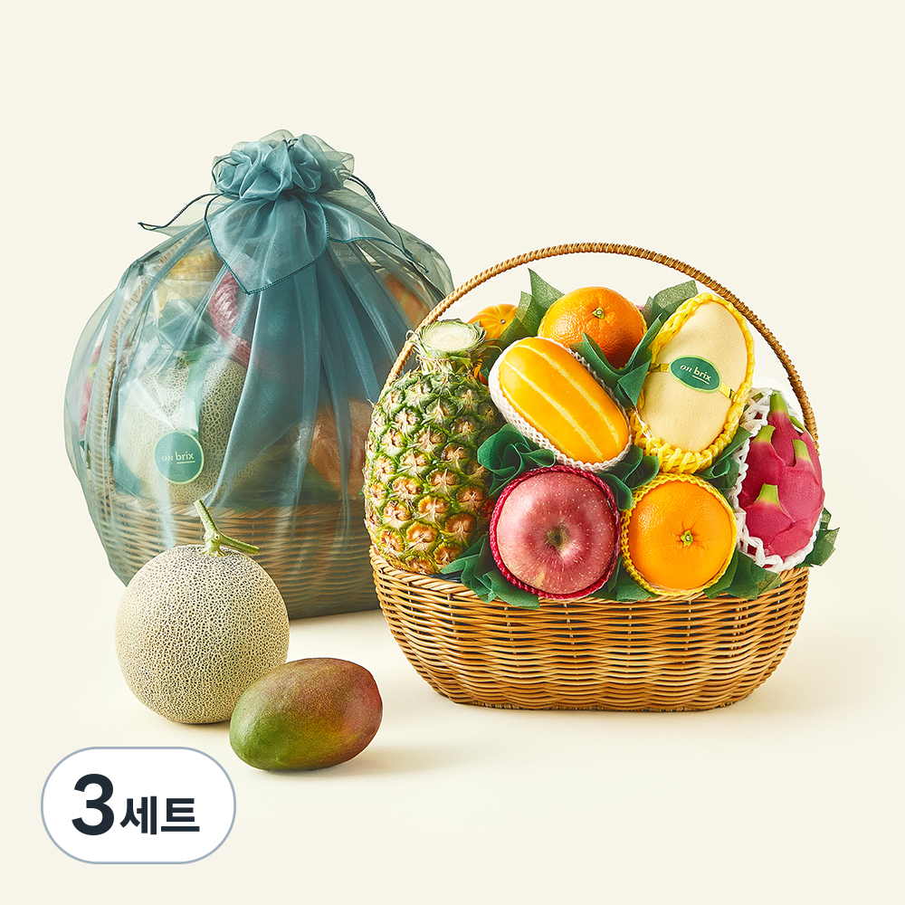 [로켓프레시] 온브릭스 프리미엄 과일바구니 9종 대형 1호 + 보자기 389,400원