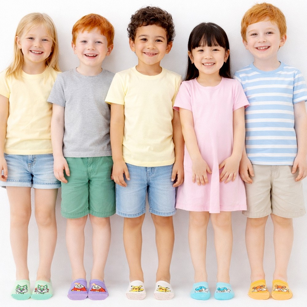 포켓몬덧신 5켤레 아동 여름 메시 미끄럼방지 덧신양말 페이크삭스 키즈 어린이 초등학생 피카츄 9세대 나오하 뜨아거 빠모 캐릭터 어린이선물 조카 학교 유치원 단체선물 12,300원