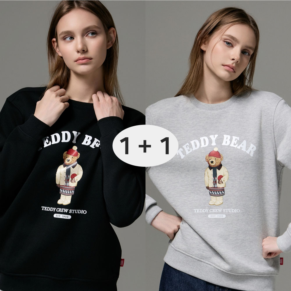 테디크루 웜소프트 기모 그래픽 맨투맨 1+1 (TMTW53-2) 26,900원