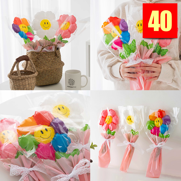 ( 10개 배송료X )데이지풍선 3종혼합 꽃다발 스마일 생일파티 용품 졸업/입학 풍선, 40세트, P0000GEV 29,500원