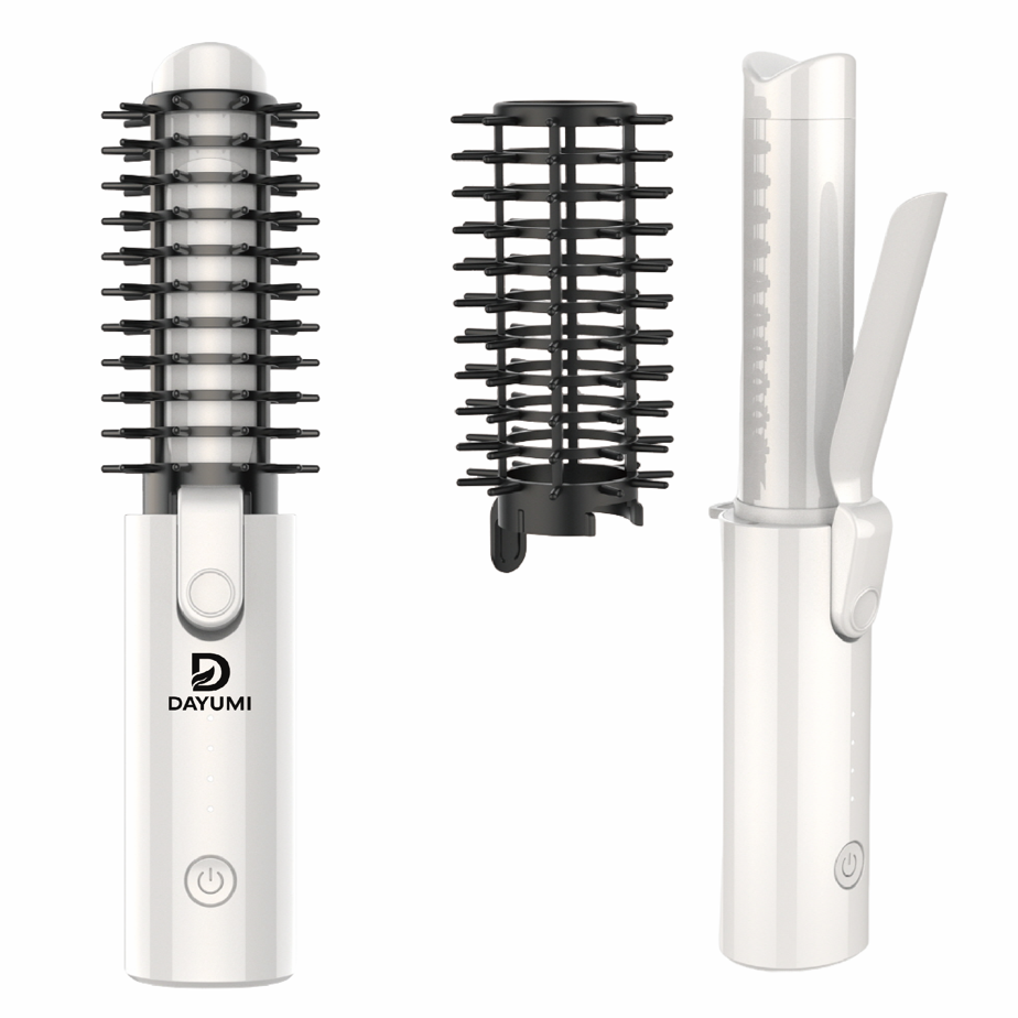 다유미 모발손상 없는 휴대용 2in1  워이프 무선 컬링 브러시 고데기 37,280원