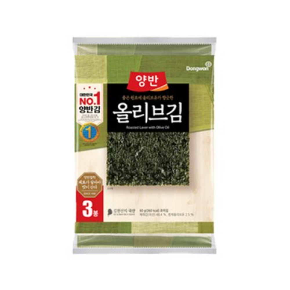 양반 올리브김 전장, 60g, 3개 14,840원