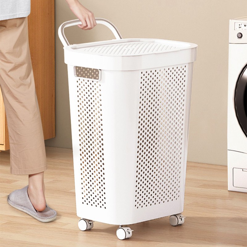 리빙셀렉트 바퀴달린 뚜껑형 손잡이 빨래 바구니 21,900원