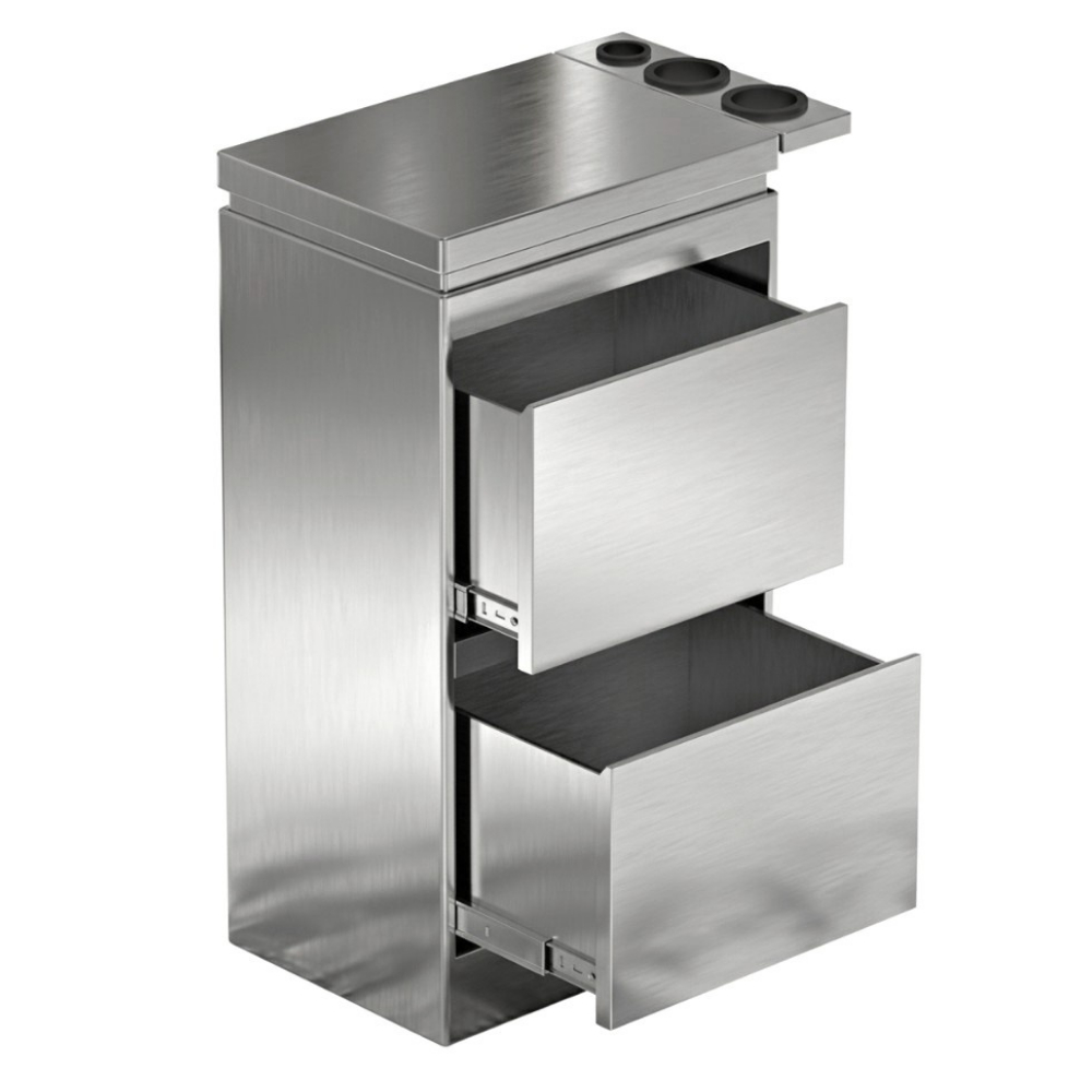 스텐 미용 카트 이동식 서랍장 미용실 츄레이 추레이 트롤리 철제 웨건 선반 드라이 거치대 정리대, 실버 2단 기본형 116,100원