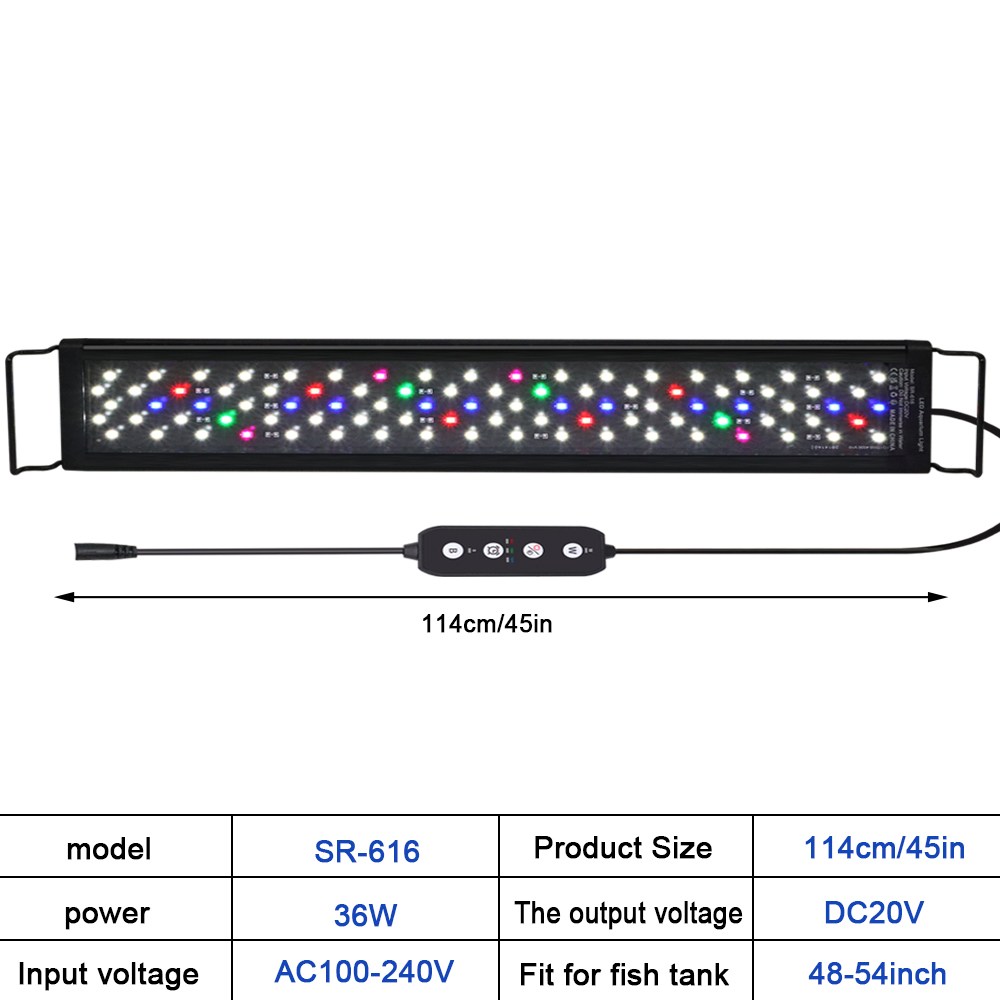 메탈라이트 어항조명 수초용 어항 식물 성장 라이트 수족관 조광 LED 조명 DIY 모드 타이머 전원 끄기 메모리 기능 포함 48-54 인치 59,390원
