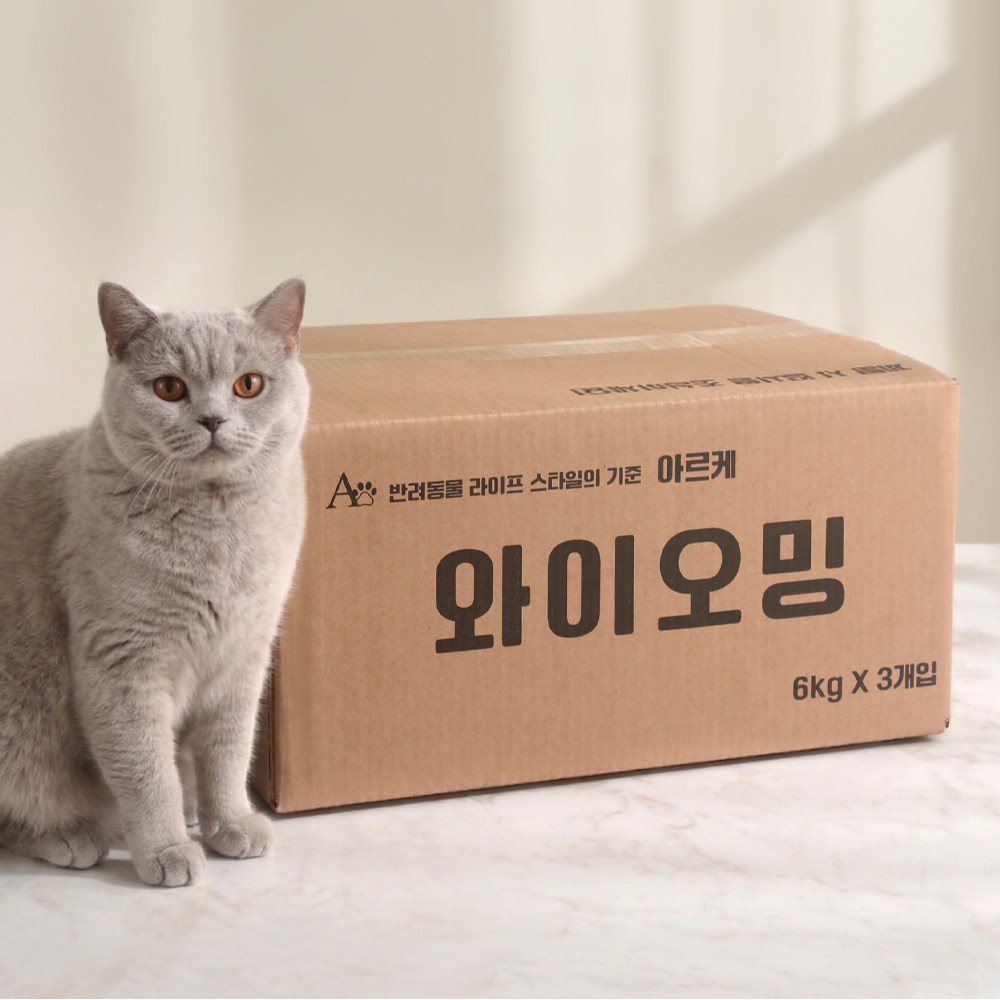 아르케 미국 와이오밍 천연소디움 최고급 벤토나이트 고양이모래, 무향, 3팩, 6kg 27,500원