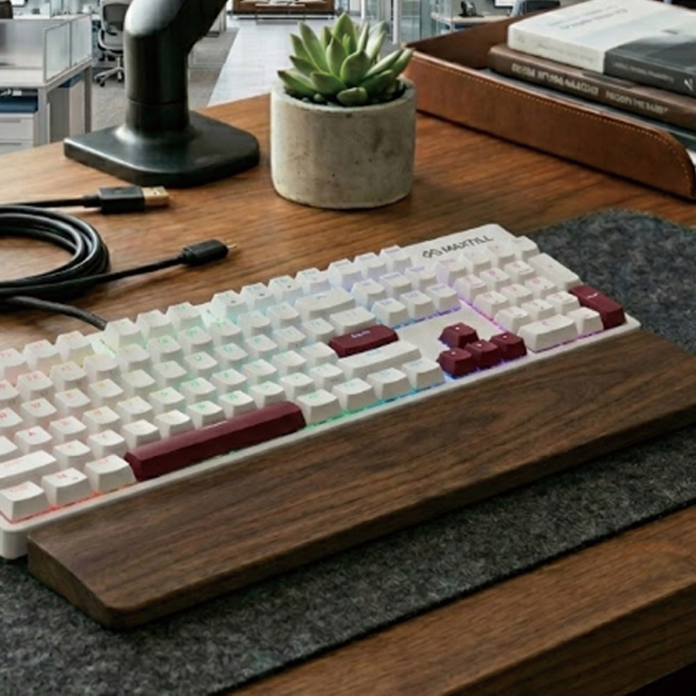 맥스틸 풀배열 키보드 호환 손목받침대 원목 팜레스트 108키 GM-OK108 GM-KM1U 22,000원