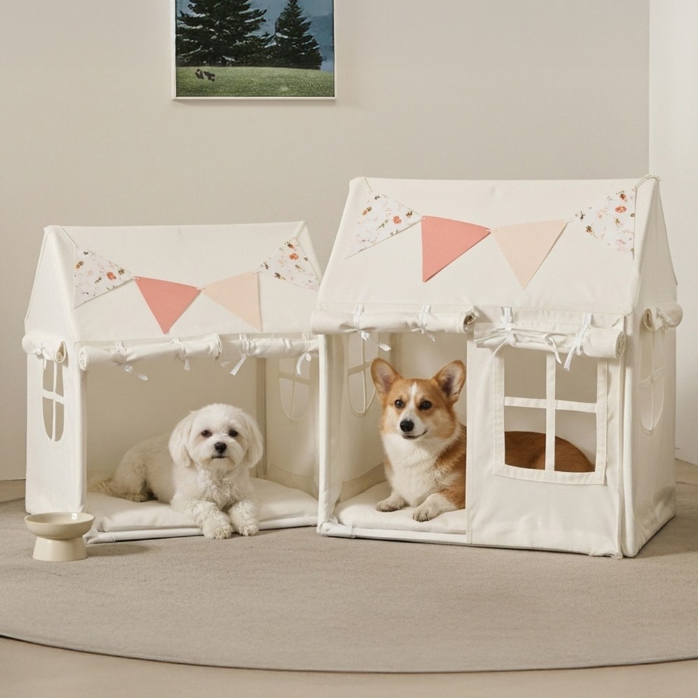 동화속나무 소형견 강아지 숨숨집 애견 텐트하우스 실내용 방석포함 34,000원