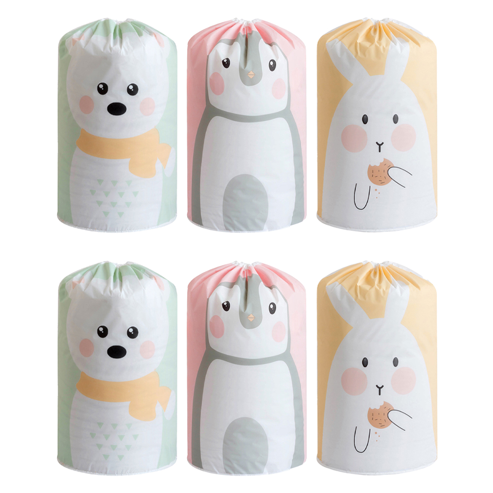 withWIN PEVA 옷 이불 보관주머니 3종 세트, 그린베어, 핑크펭귄, 옐로우토끼, 2세트 11,250원