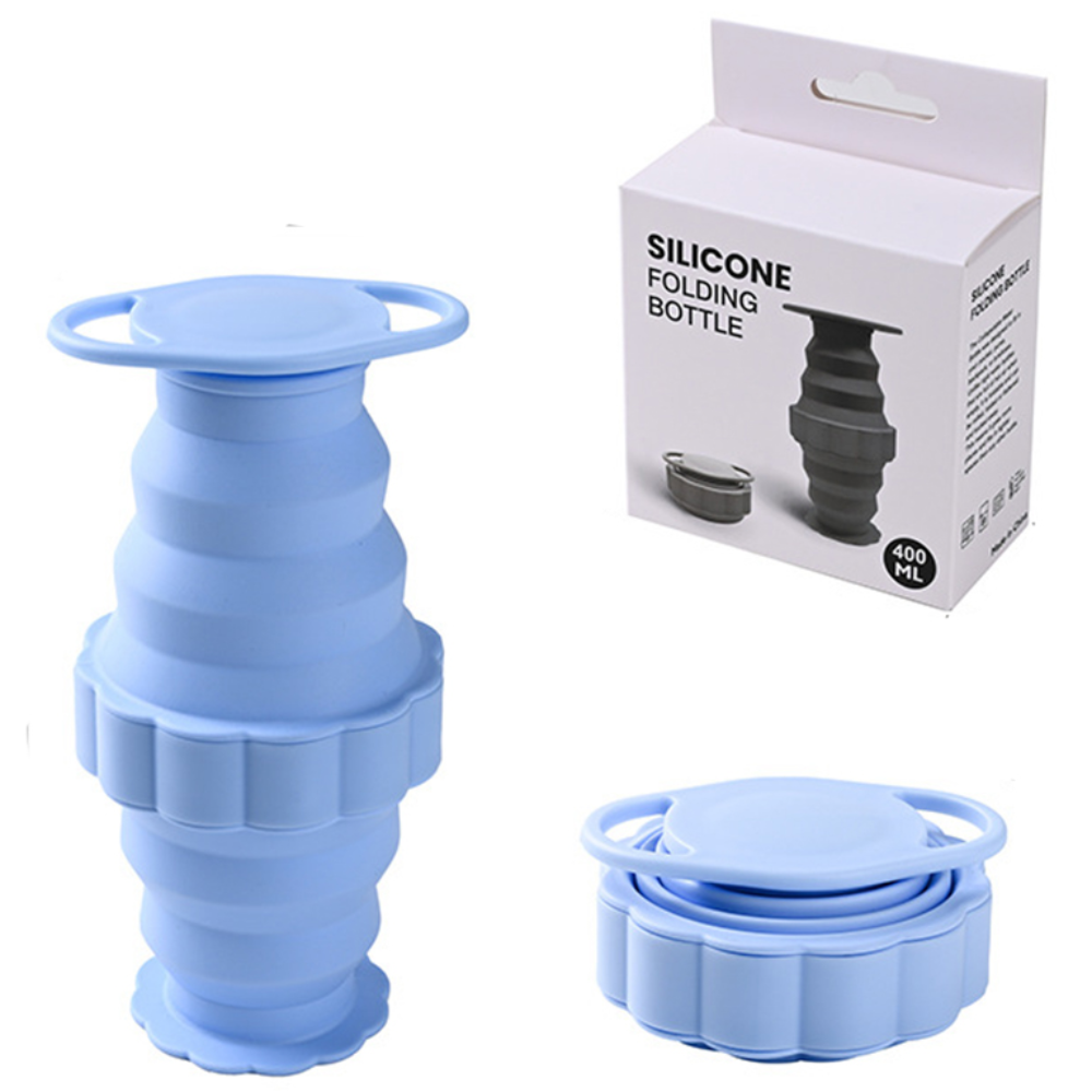 다다란 접이식 런닝 등산 휴대용 물컵 400ml, 블루 8,900원