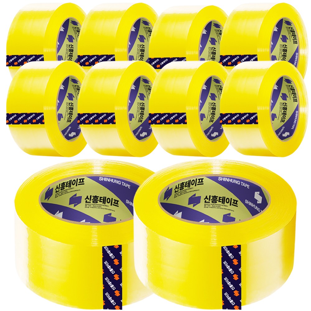 신흥 더블경포장 박스테이프 투명 80m, 10개 14,590원