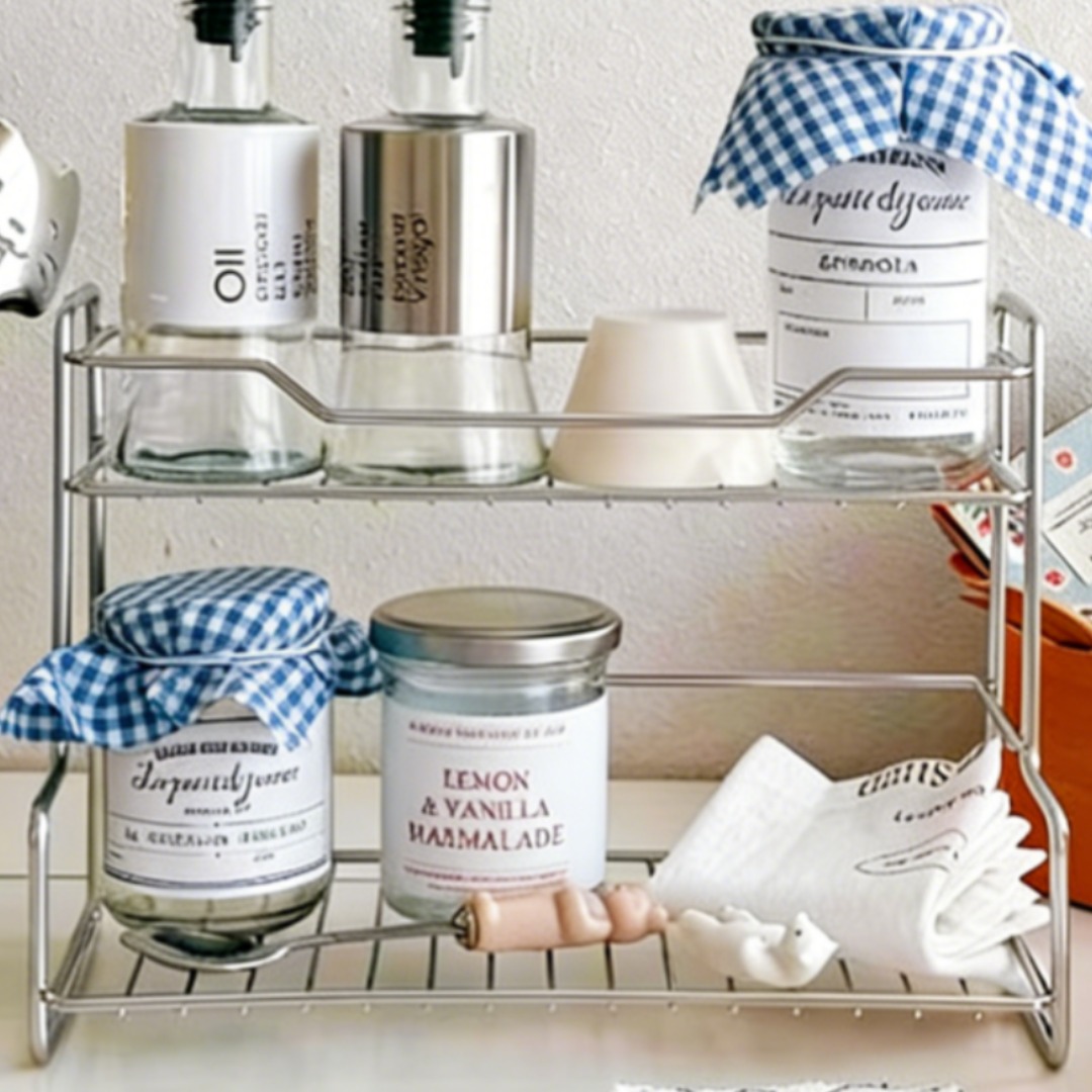 Aimeen 주방 다용도 선반 스텐 일체형 틈새 수납 양념통 건조대 컵 정리대 2단, 1개 33,900원