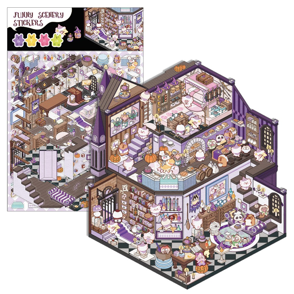 하영이네 마이홈 집꾸미기 스티커 빅사이즈 버전, 마법학교세트 8,500원