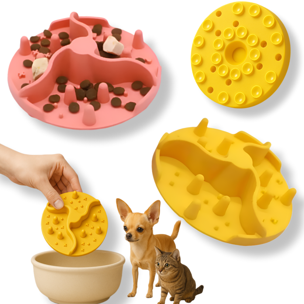 린어펫 강아지 고양이 탈부착식 급체방지 실리콘 식기, 1개, 허니옐러우, S 8,900원